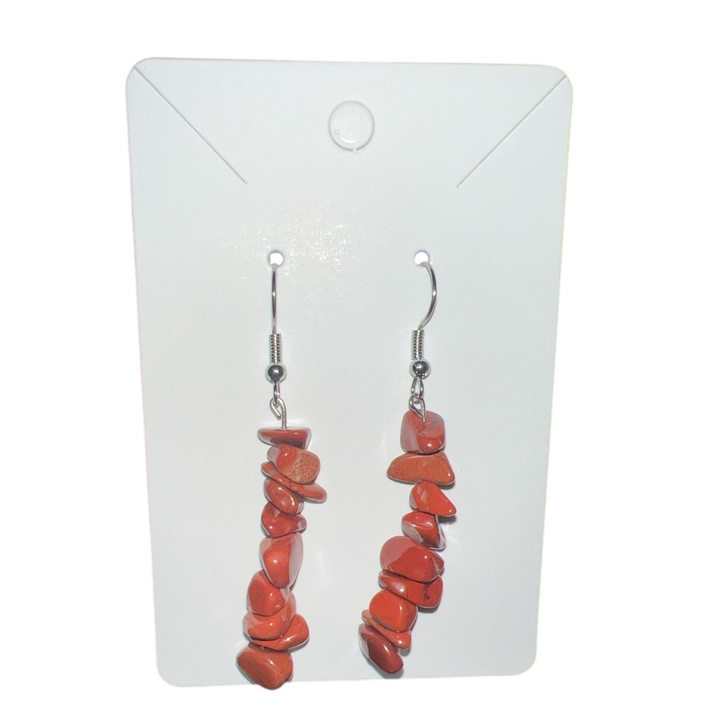 Handcrafted Red Jasper Drop Earrings - Picture 2 of 2